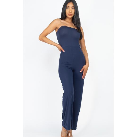 Rachell`s Boutique Pants - Solid Strapless Jumpsuit